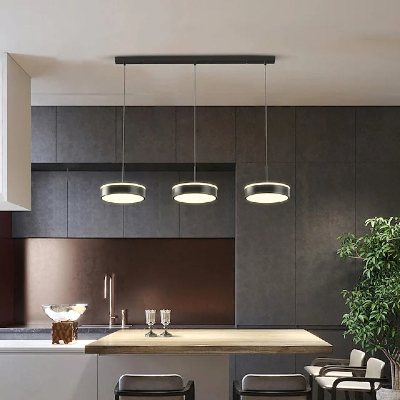 Raheel Moderni LED Lampade a Sospensione Metallo/Acrilico Nero/Oro Bar/Cucina