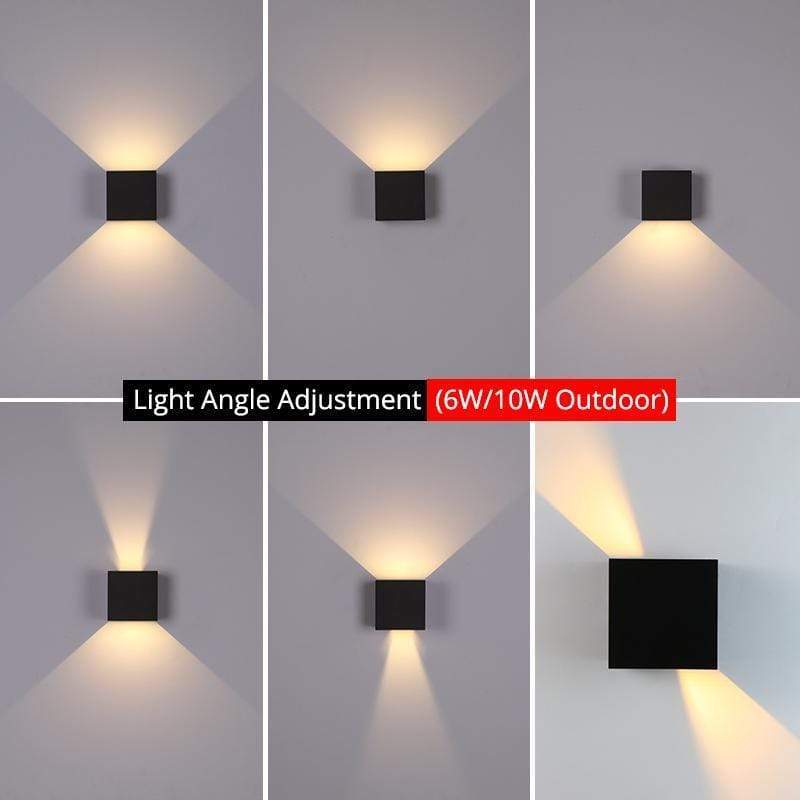 Orr Applique da Esterni Nero/Bianco Quadrato Regolabile Moderno LED Corridoio/Giardino
