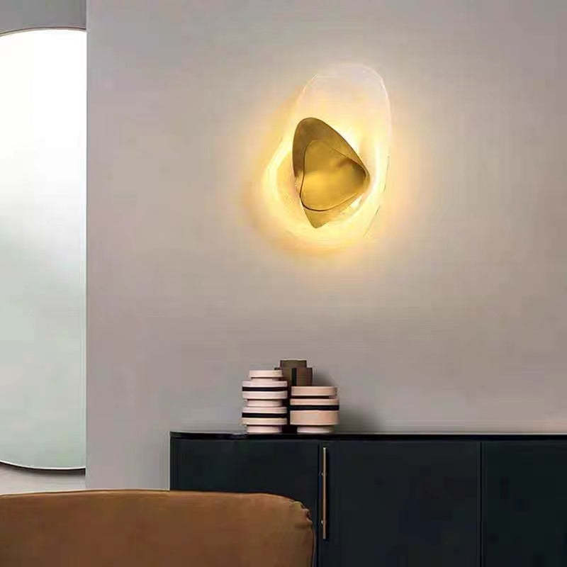 Chan Moderno LED Arte Deco Irregolare Applique Metallo/Acrilico Nero/Oro