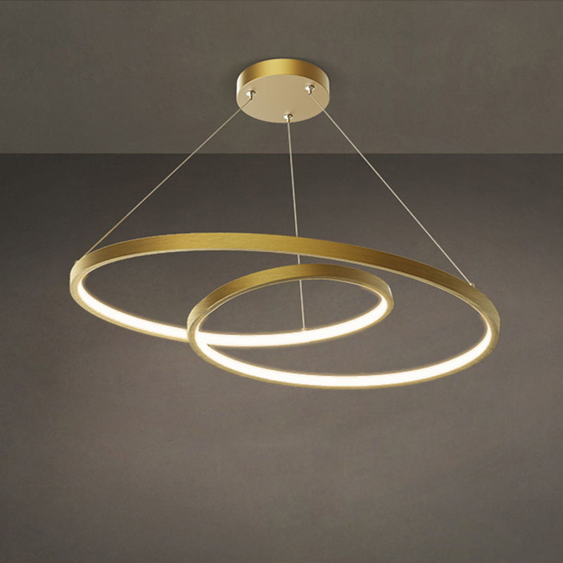 Arisha Moderno LED Cerchio Curvo Lampade a sospensione Metallo Nero/Oro Soggiorno/Camera da Letto