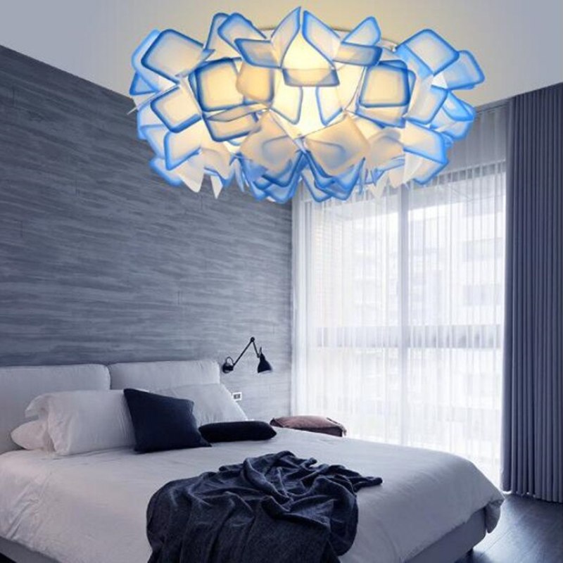Morandi Moderna LED Lampada a Sospensione Acrilica Nera/Blu Decorazione Floreale Soggiorno/Camera da Letto