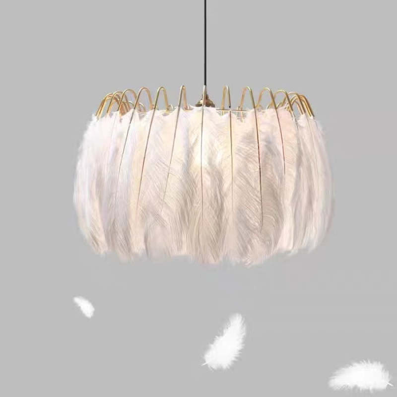 O'Moore Elegante LED Lampade a Sospensione Piuma Nero/Bianco Camera da Letto/Soggiorno