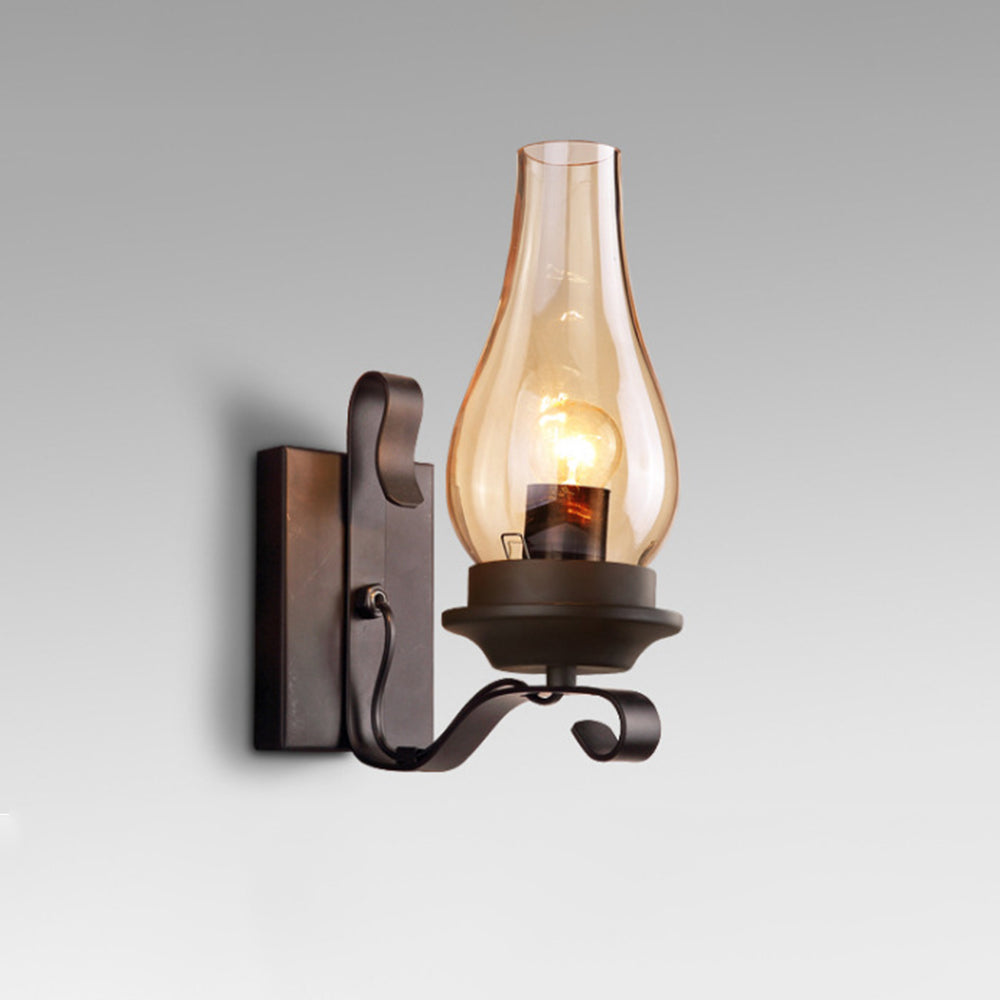 Alessio Vintage LED Candela Applique Metallo/Legno Soggiorno