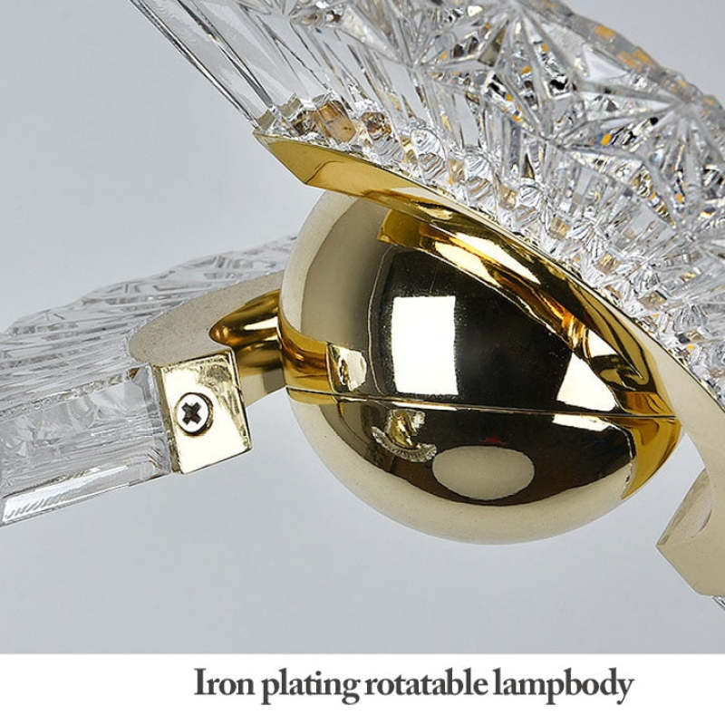 Kristy Design Lusso LED Lampada a Sospensione Metallo Acrilico Oro Soggiorno/Camera da Letto