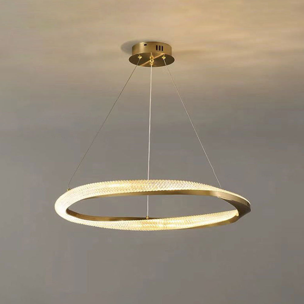 Kirsten Minimalismo LED Squillo Lampade a Sospensione Metallo Acrilico Oro/Nero Soggiorno/Camera da Letto